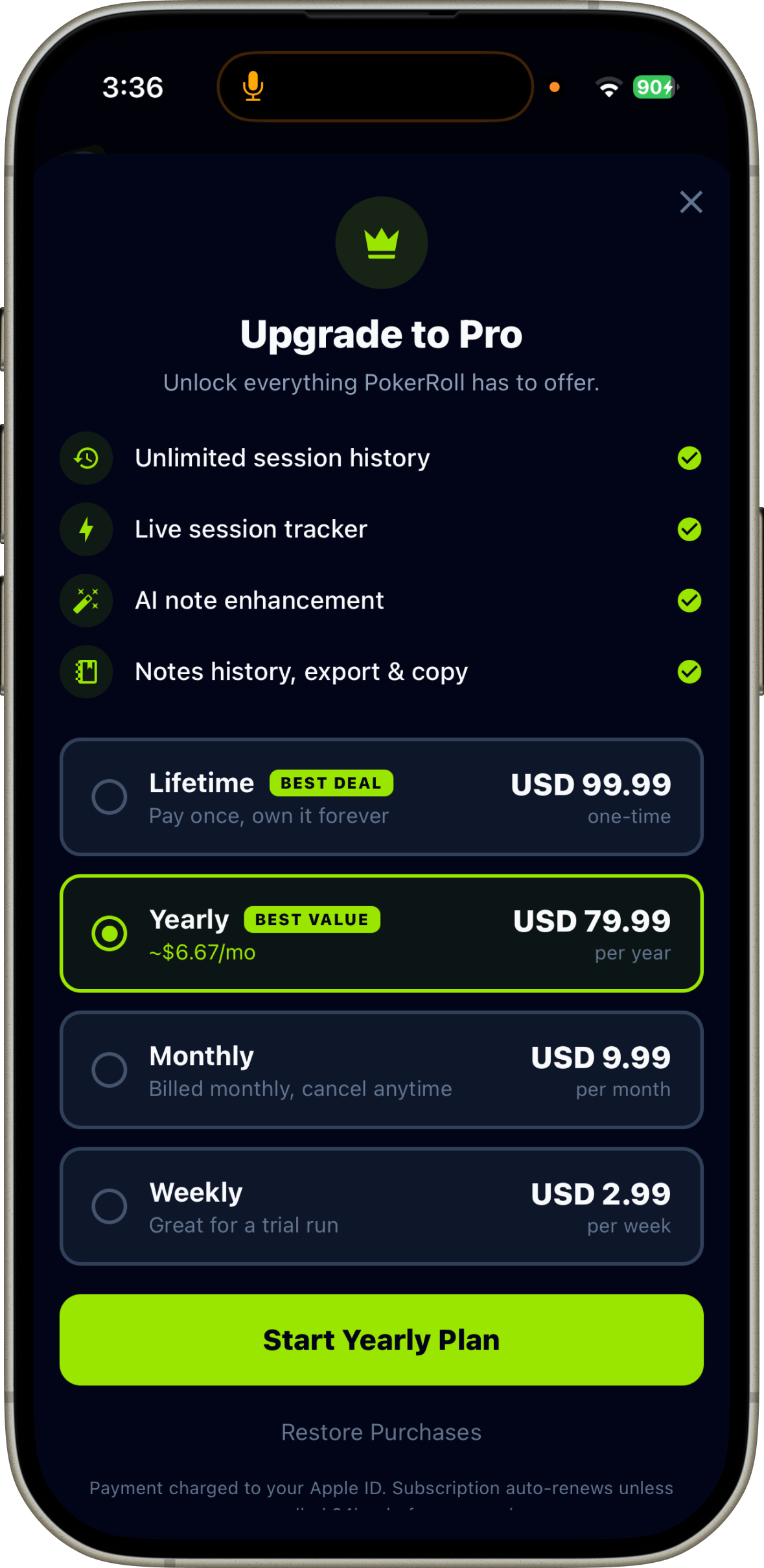 PokerRoll pro plans